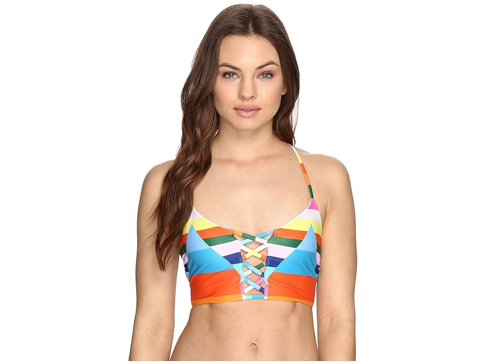 Mara Hoffman Vela Lattice Halter (Rainbow Multi) Women's Swimwear | 6pm