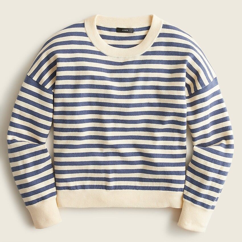 Relaxed silk-blend crewneck sweater in stripe | J.Crew US