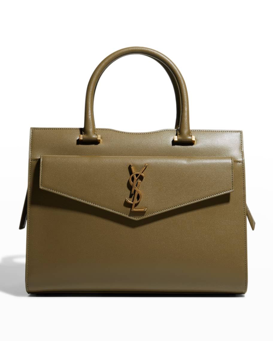 Saint Laurent Uptown Medium Leather Satchel Bag | Neiman Marcus