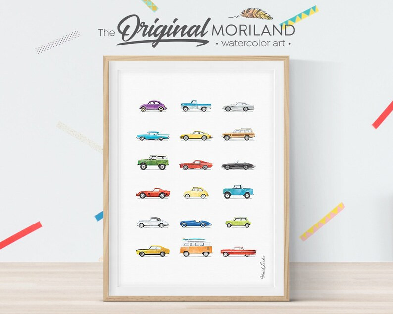Cars Print Transportation Wall Art Printable Art Vintage - Etsy | Etsy (US)