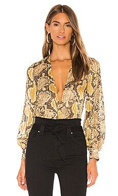 superdown Aliza Bodysuit in Natural Snake from Revolve.com | Revolve Clothing (Global)