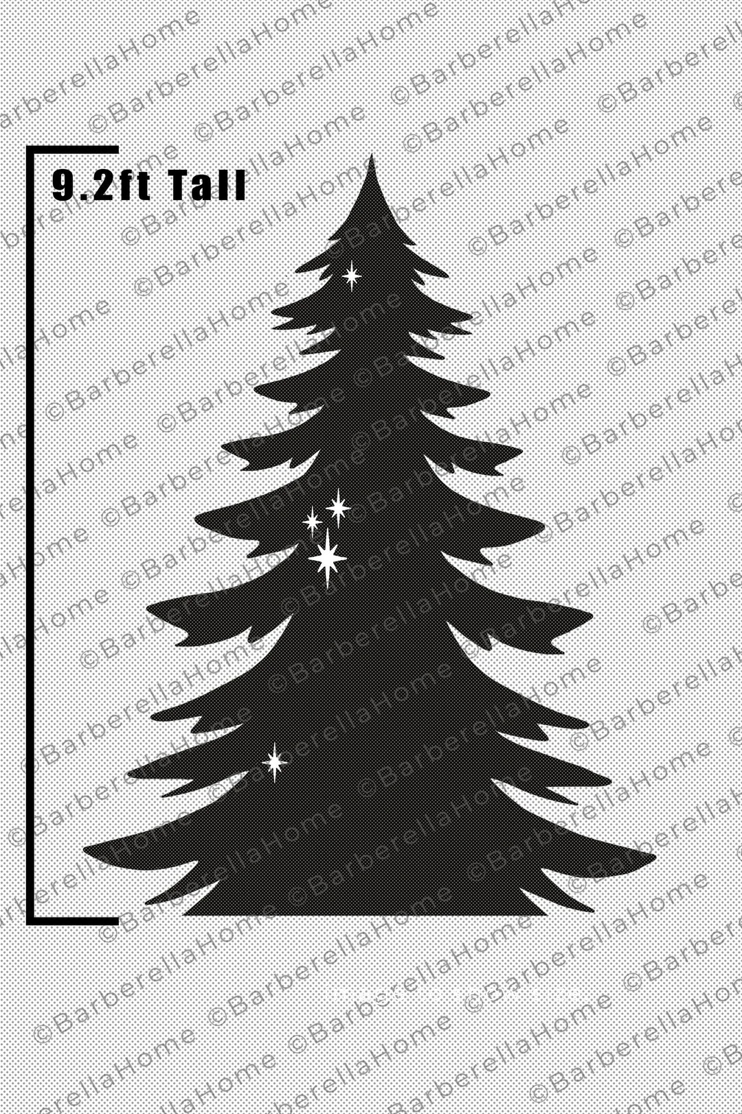 9.2ft Christmas Tree Template When Made. Printable Trace and Cut Christmas Silhouette Decor Templ... | Etsy (US)