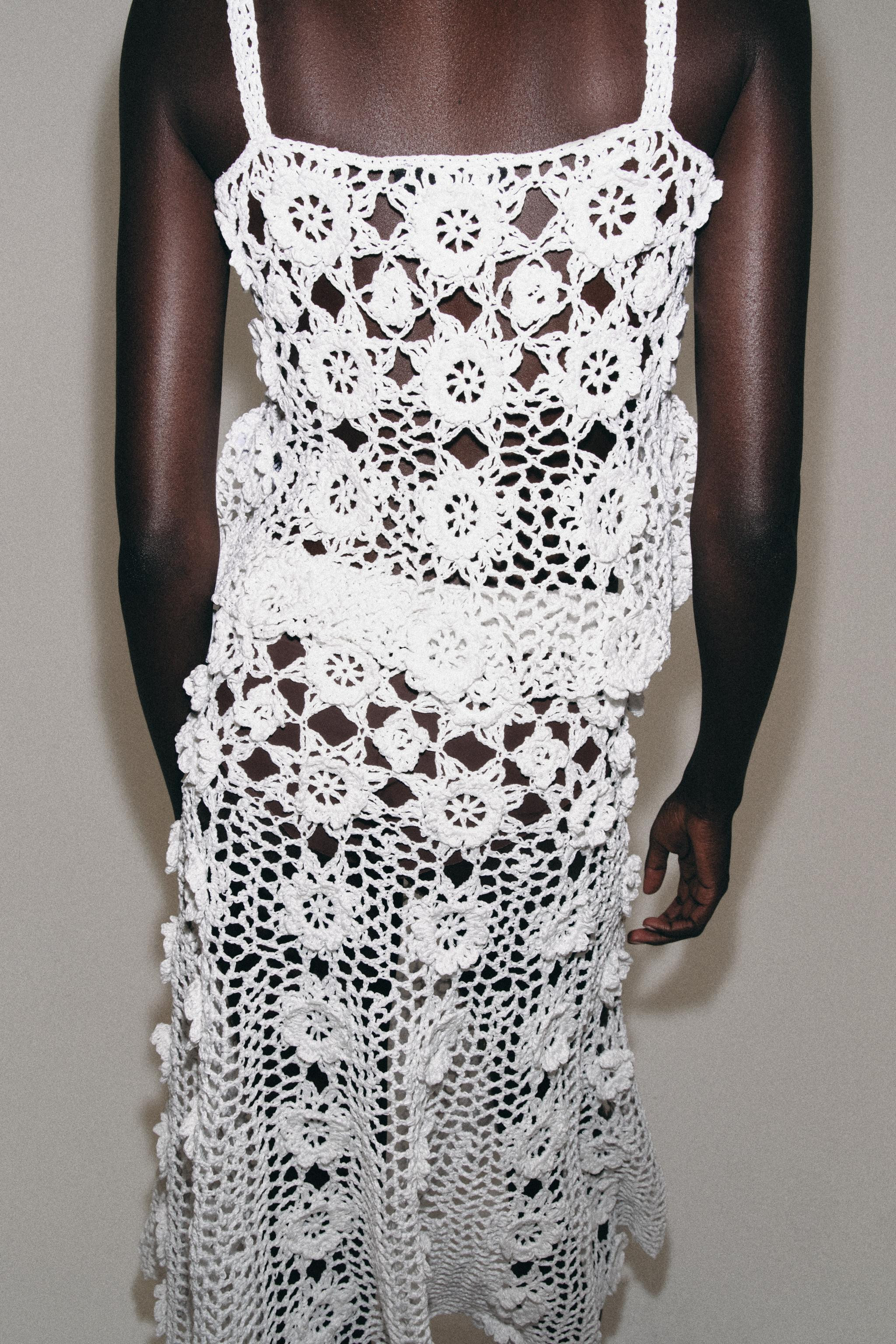 CROCHET KNIT FLORAL TOP | Zara US