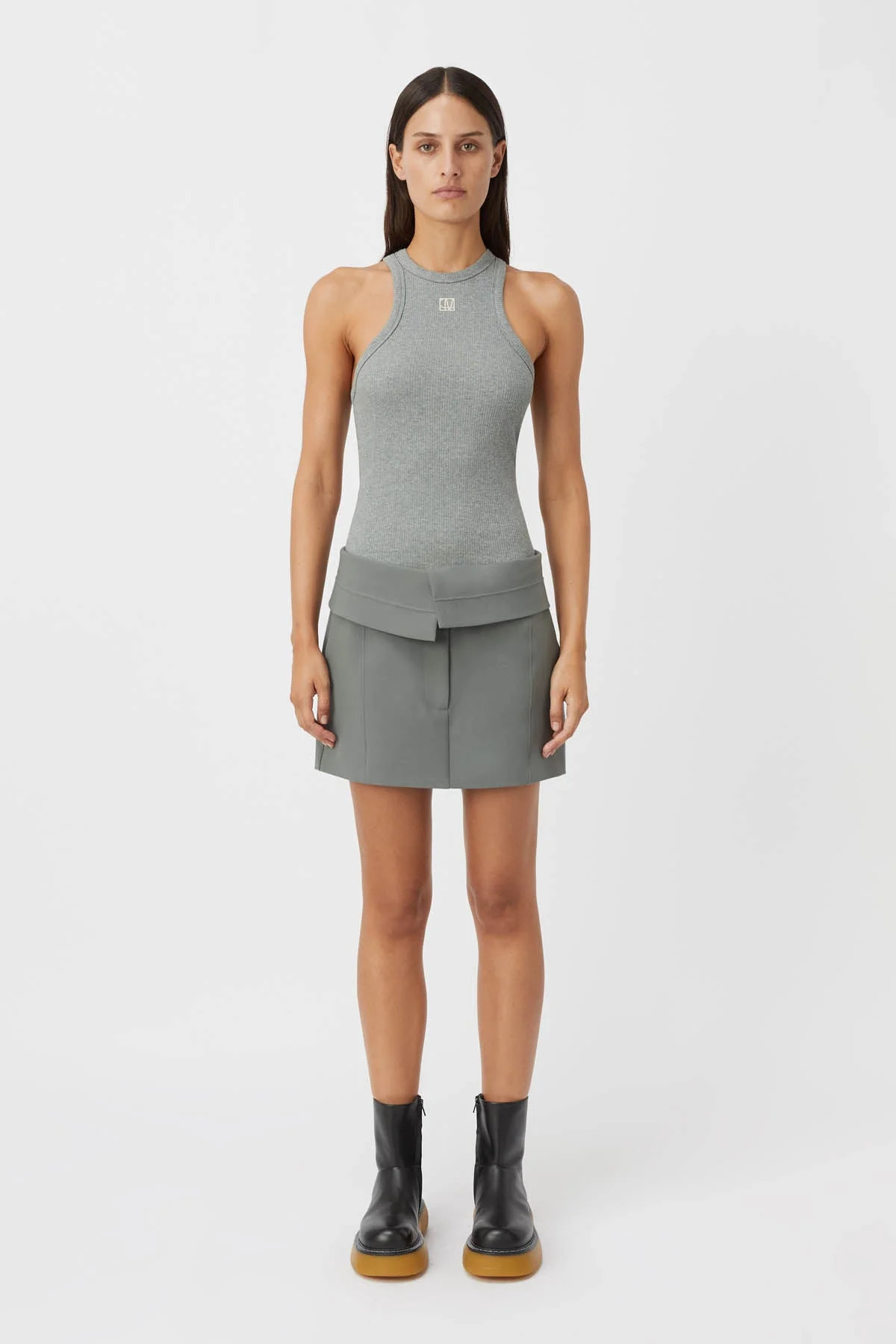 CAMILLA AND MARC Patterson Mini Skirt in Steel Grey. | CAMILLA AND MARC (ANZ)