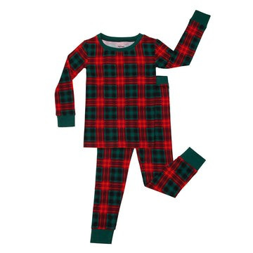 Tartan Two-Piece Bamboo Viscose Pajama Set | Little Sleepies