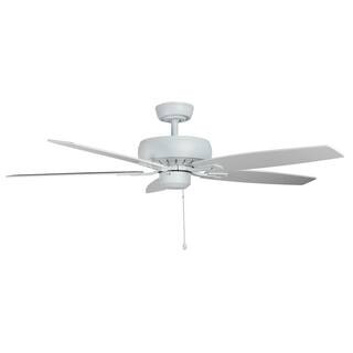 BLUE MOUNTAIN FANS Azure 52 in. 3-Speed Ceiling Fan Matte White Pull Chain Light Kit, Remote Cont... | The Home Depot