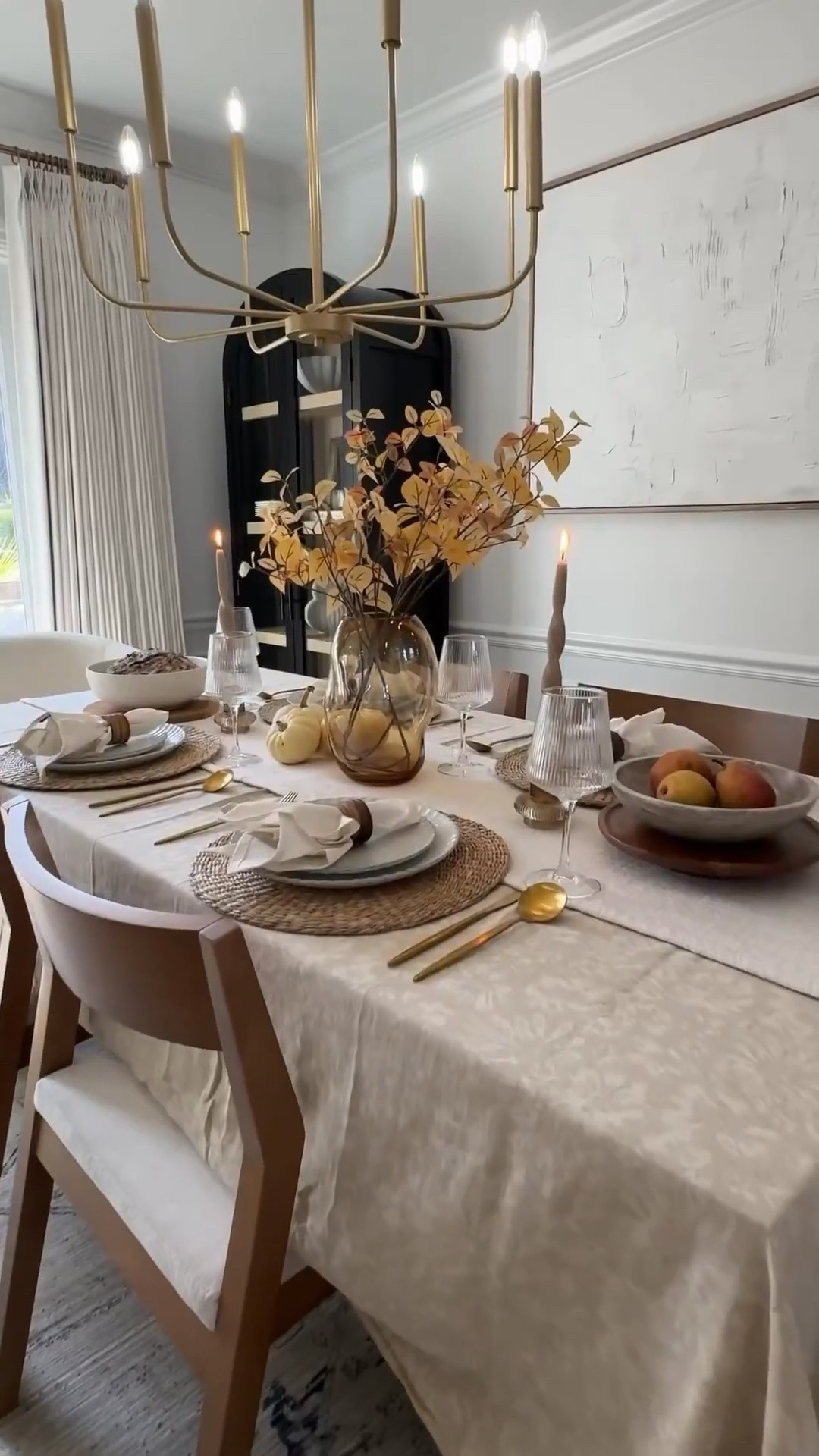 A warm, neutral fall tablescape with all the cozy layers. 🤎🍂

I love mixing woven textures, warm wood tones, and pretty seasonal stems to create a table that feels special without being too formal.

Simple enough for everyday dinners, but still beautiful for fall gatherings and hosting. ✨

#LTKHome #LTKSeasonal #LTKmomlife