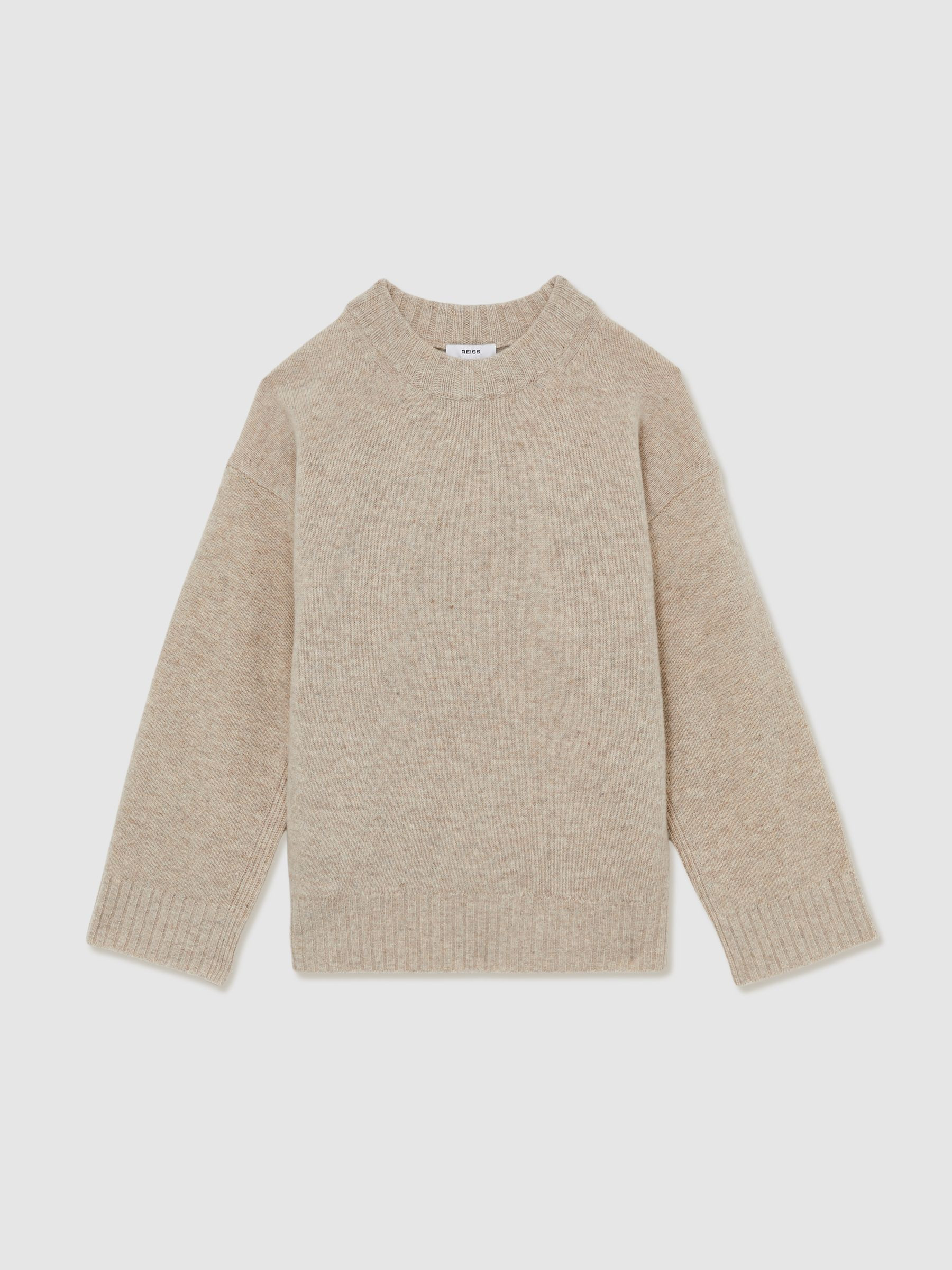 Reiss Wool-Cashmere Crew Neck Jumper in Oatmeal - REISS | Reiss UK