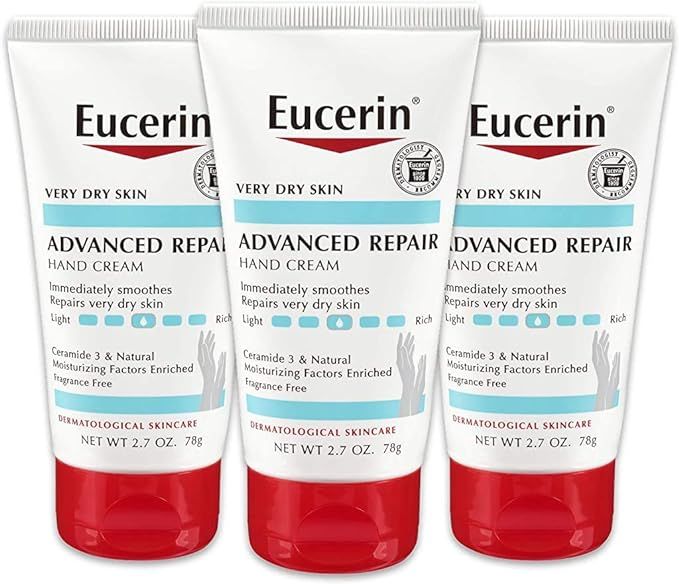 Eucerin Advanced Repair Hand Cream, Lotion for Very Dry Skin Use After Washing with Hand Soap, Fragr | Amazon (US)