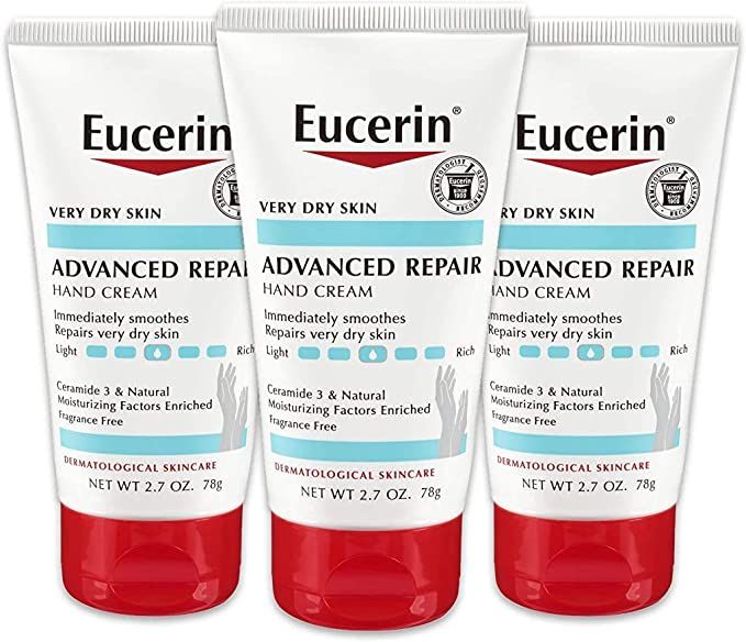 Eucerin Advanced Repair Hand Cream, Lotion for Very Dry Skin Use After Washing with Hand Soap, Fragr | Amazon (US)