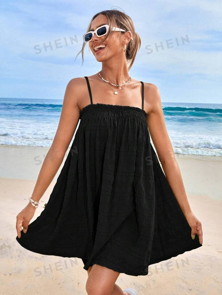 SHEIN Qutie Women's Plunging Neckline Panel Detail Cami Dress | SHEIN