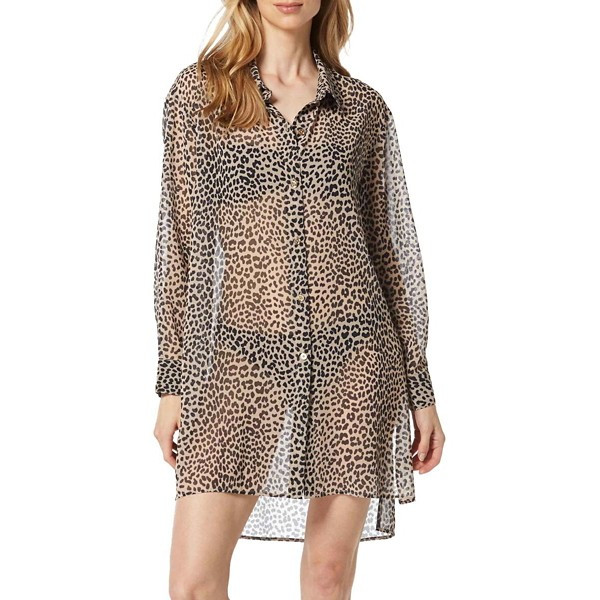 Women's Michael Kors Shirt Dress Swim Cover Up Medium Buff | Scheels