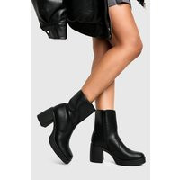 Womens Platform Heeled Ankle Boots - Black - 10 | boohoo (US & Canada)