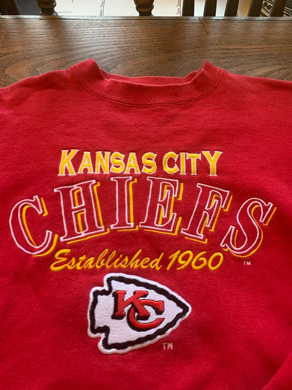 Vintage 90s Kansas City Chiefs Crewneck Sweatshirt Size XL - Etsy | Etsy (US)
