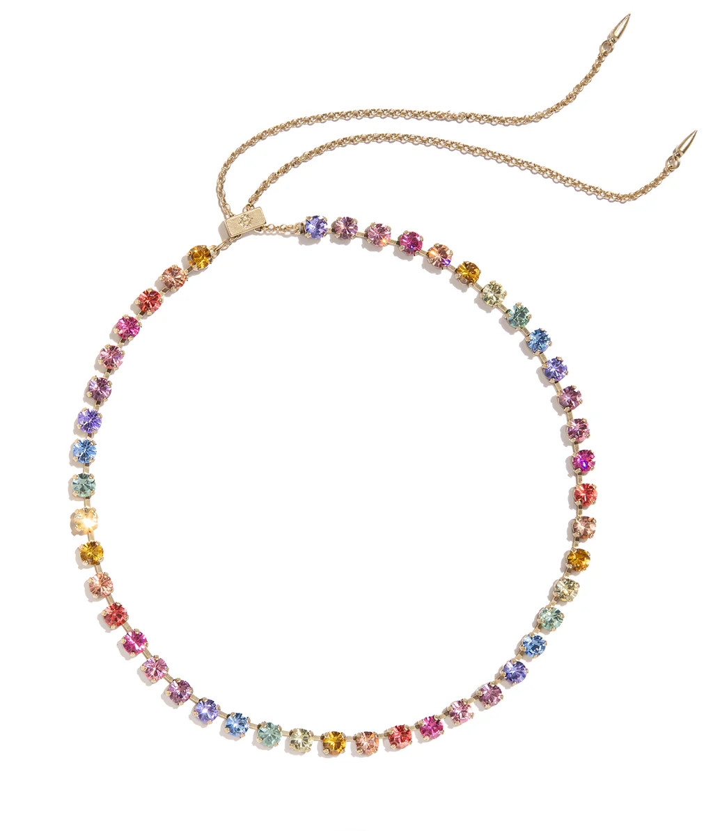 Milly Slider Necklace in Rainbow Ombré | Loren Hope Designs