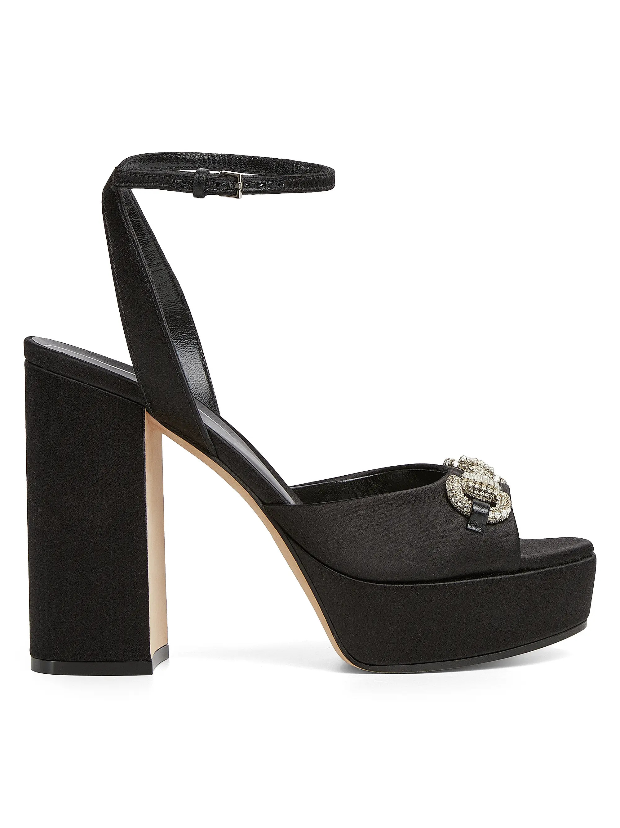 Satin Block Horsebit Sandals | Saks Fifth Avenue