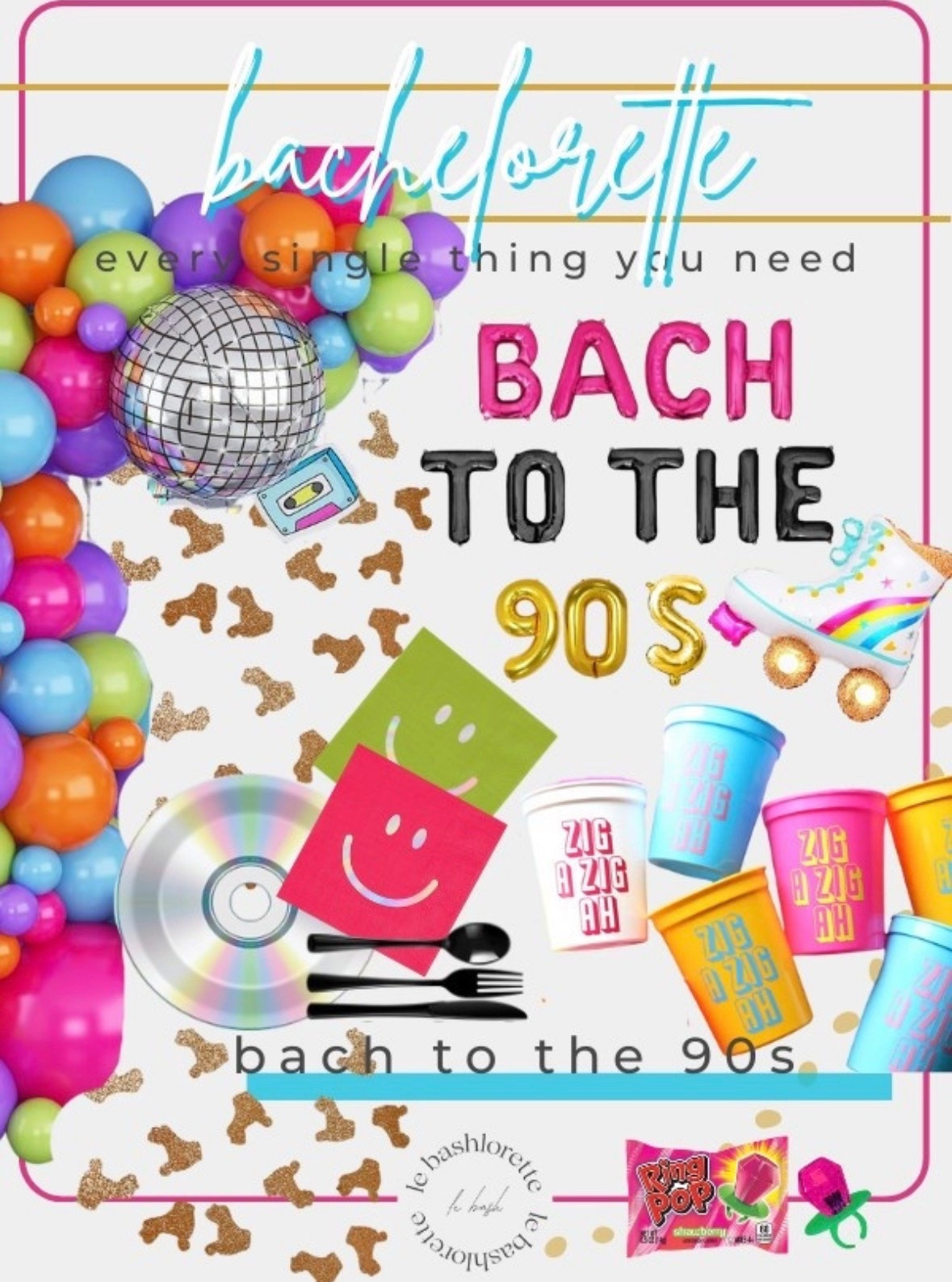 Bachelorette Party: Bash to the 90’s!

Bomb Diggity Bachelorette!
🩷☮️👙🛼✨💿

#LTKFestival #LTKWedding #LTKParties