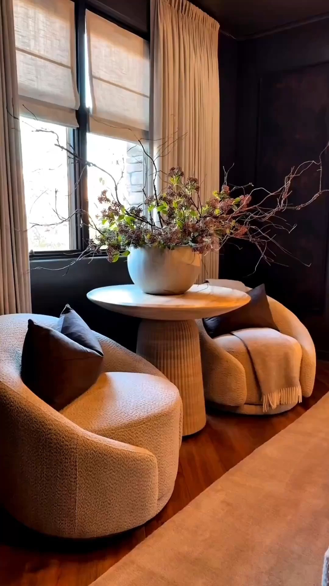 The coziest corner. These swivel stairs are so comfy. My fluted travertine tables pairs beautifully with them. 

Travertine table. Round table. Swivel chairs. Cozy corner. Moody decor. Bedroom inpso. 


#LTKHome #LTKdayinmylife #LTKvlog