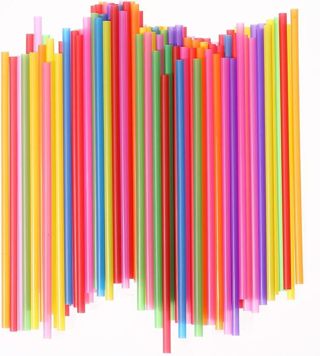 YAOSHENG [200 counts] Drinking Plastic Straws Cocktail Straws Multicolor Straws Disposable Stirre... | Amazon (US)