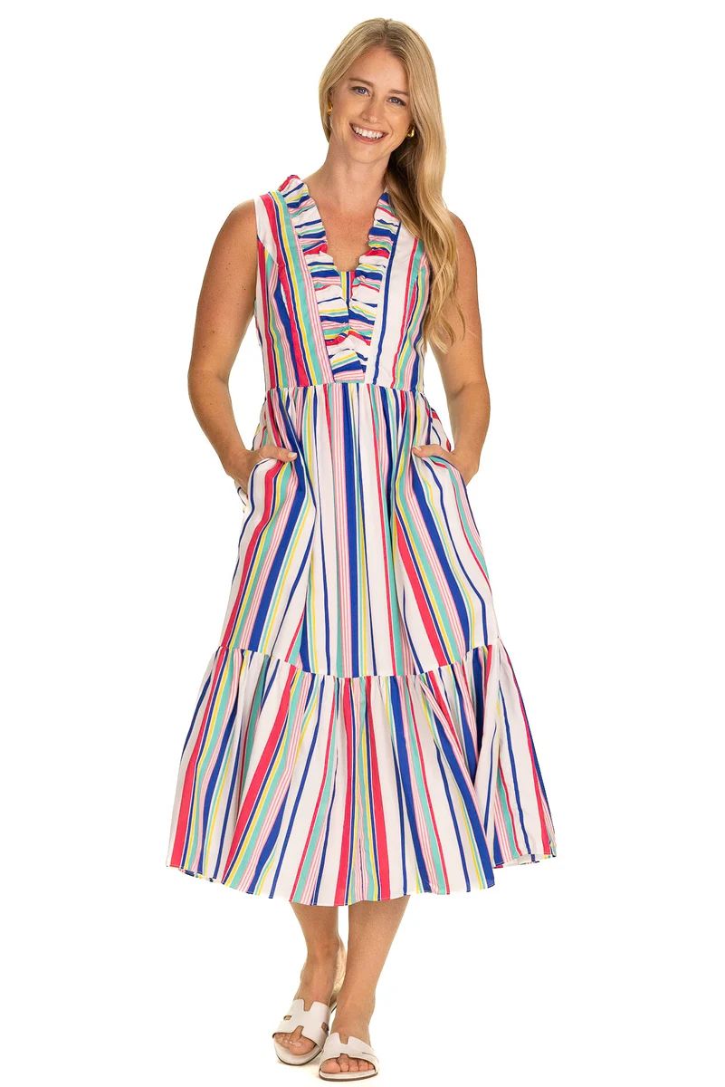 The Delphine Dress in Boardwalk Stripe | Duffield Lane