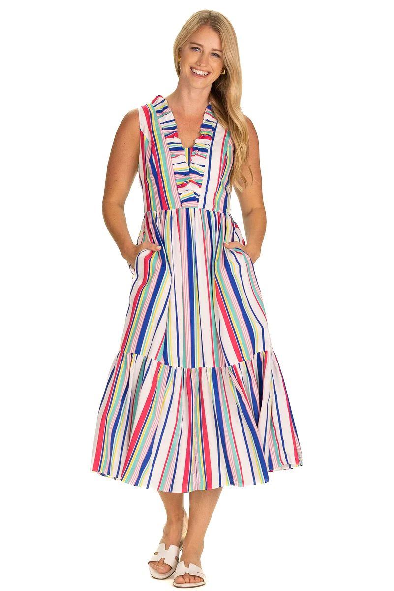 The Delphine Dress in Boardwalk Stripe | Duffield Lane