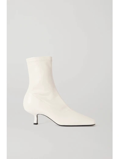 BY FAR - Audrey Leather Ankle Boots - White | NET-A-PORTER (US)