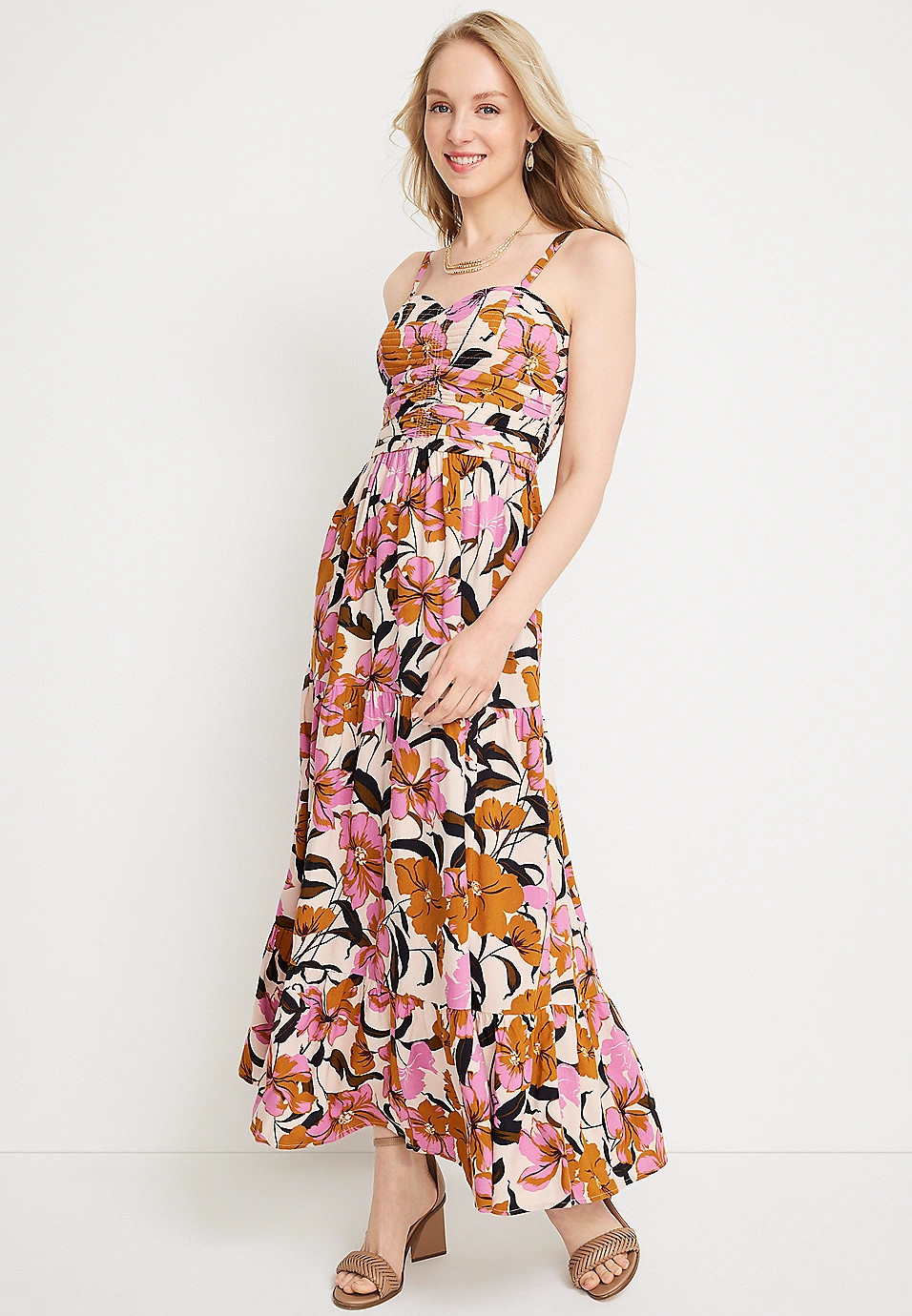 Floral Tiered Maxi Dress | Maurices