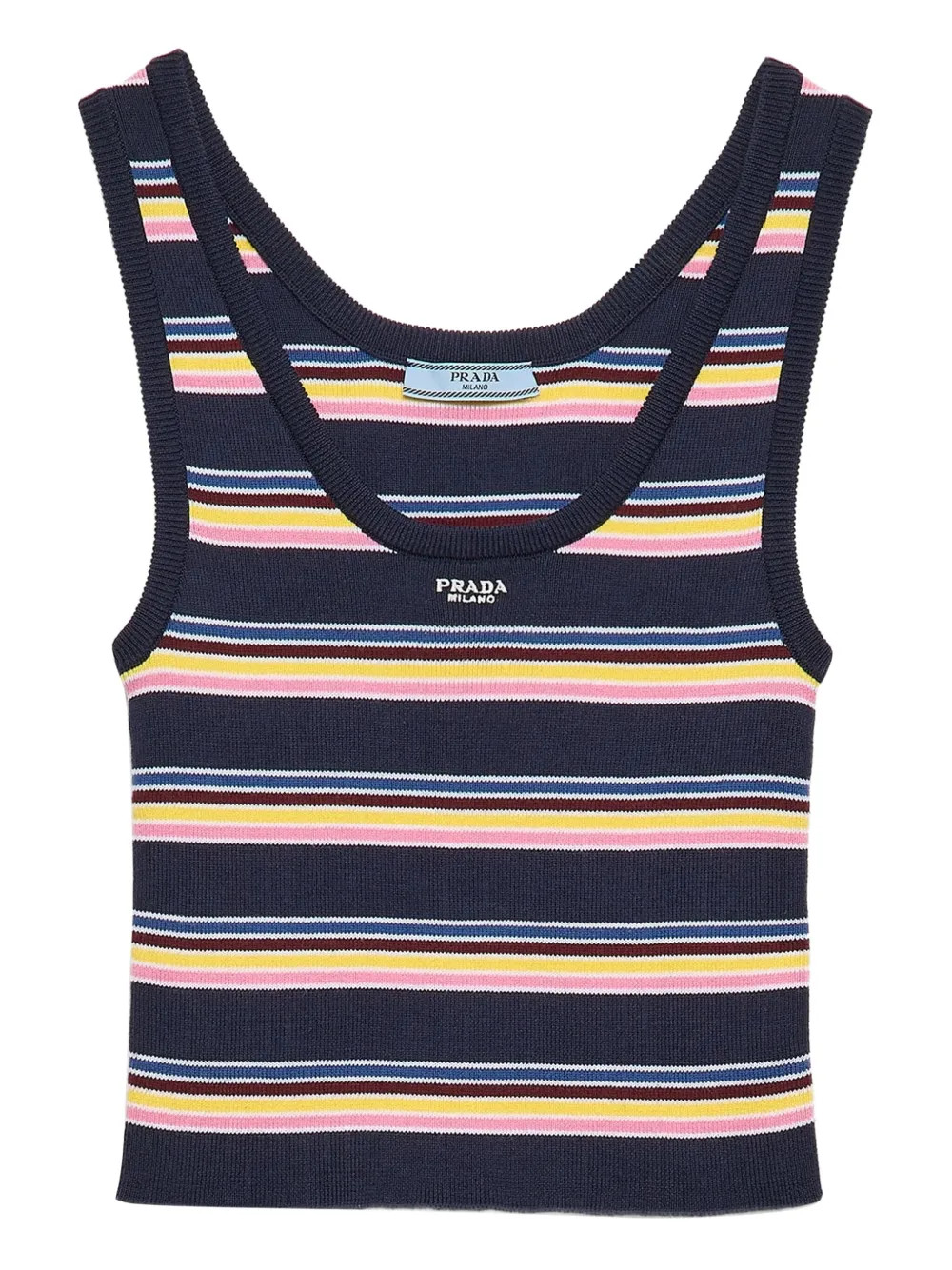 Prada Striped Tank Top | Blue | FARFETCH UK | Farfetch Global