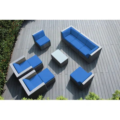 Kiara Wicker 7 - Person Seating Group with Cushions - No Assembly | Wayfair North America