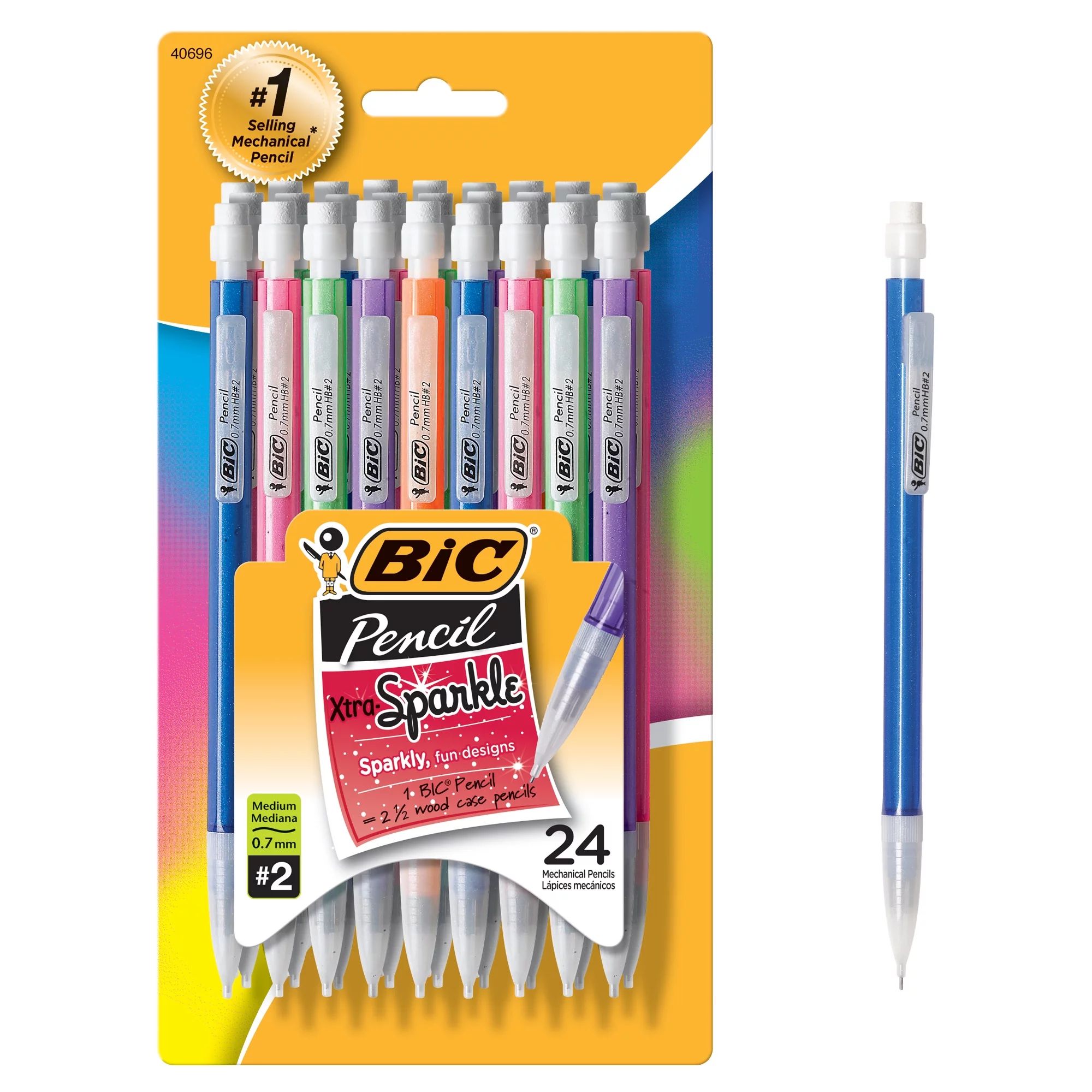 BIC Xtra-Sparkle Mechanical Pencil, Smooth Medium Point (0.7mm), Colorful Barrels, Number 2 HB, 2... | Walmart (US)