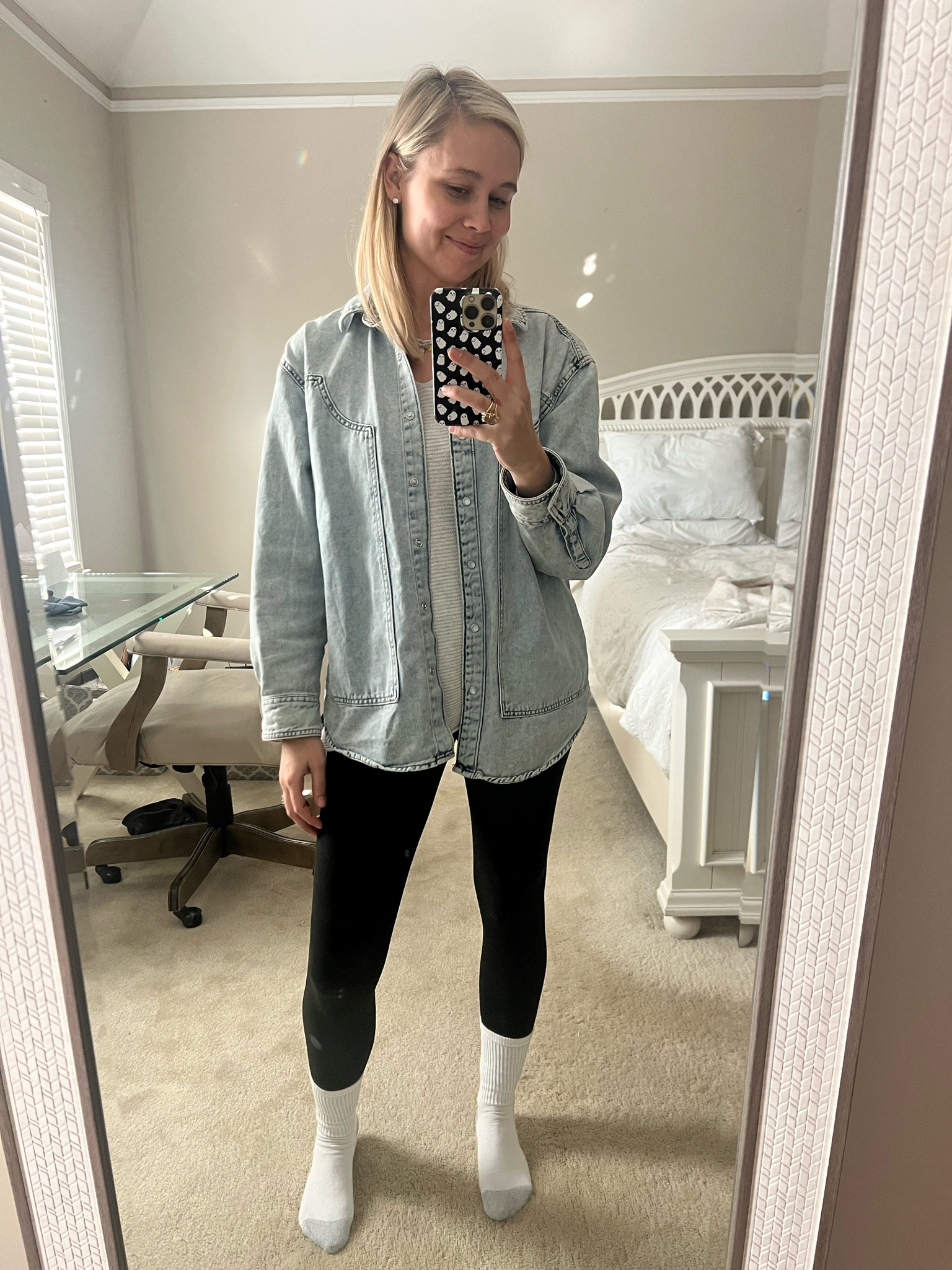 Oversized denim long sleeve shirt wearing size M

#LTKSaleAlert