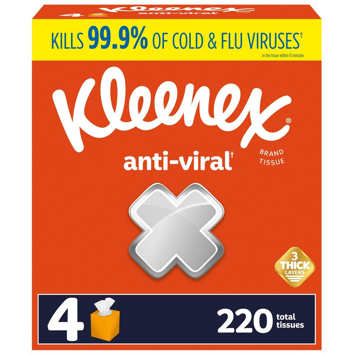 Kleenex Anti-Viral 3-Ply Facial Tissue - 55ct | Target