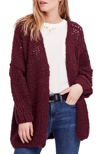 Women's Free People Saturday Morning Cardigan, Size X-Small/Small - Burgundy | Nordstrom