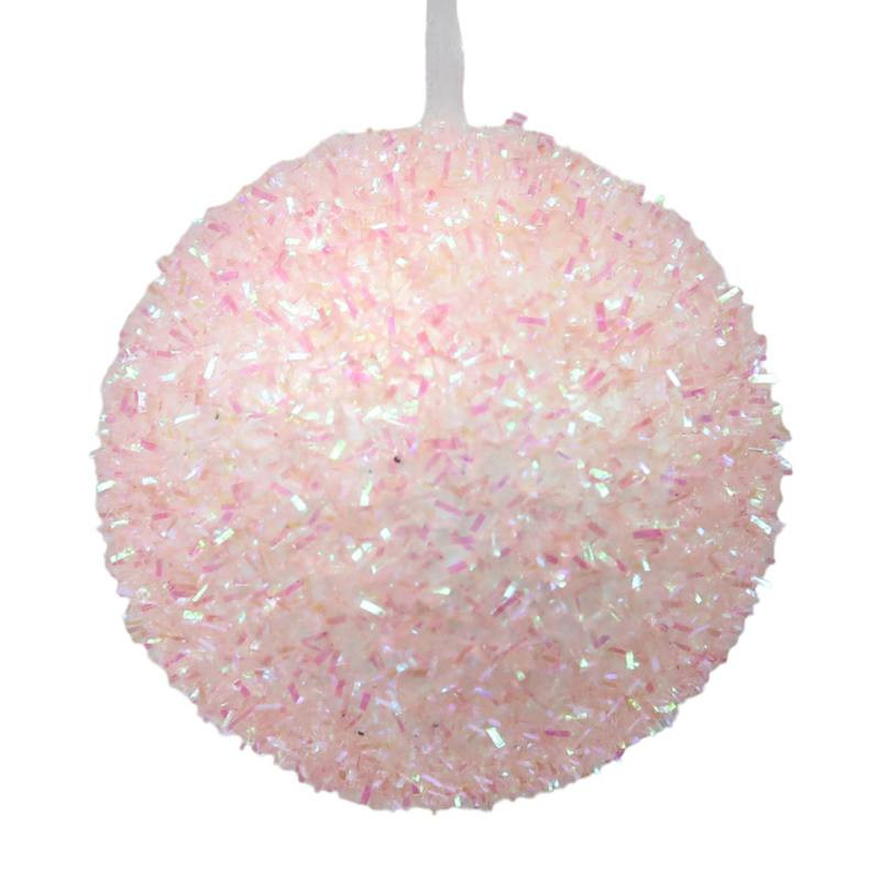Mrs. Claus' Bakery Pink Tinsel Ball Ornament, 3.9" | At Home