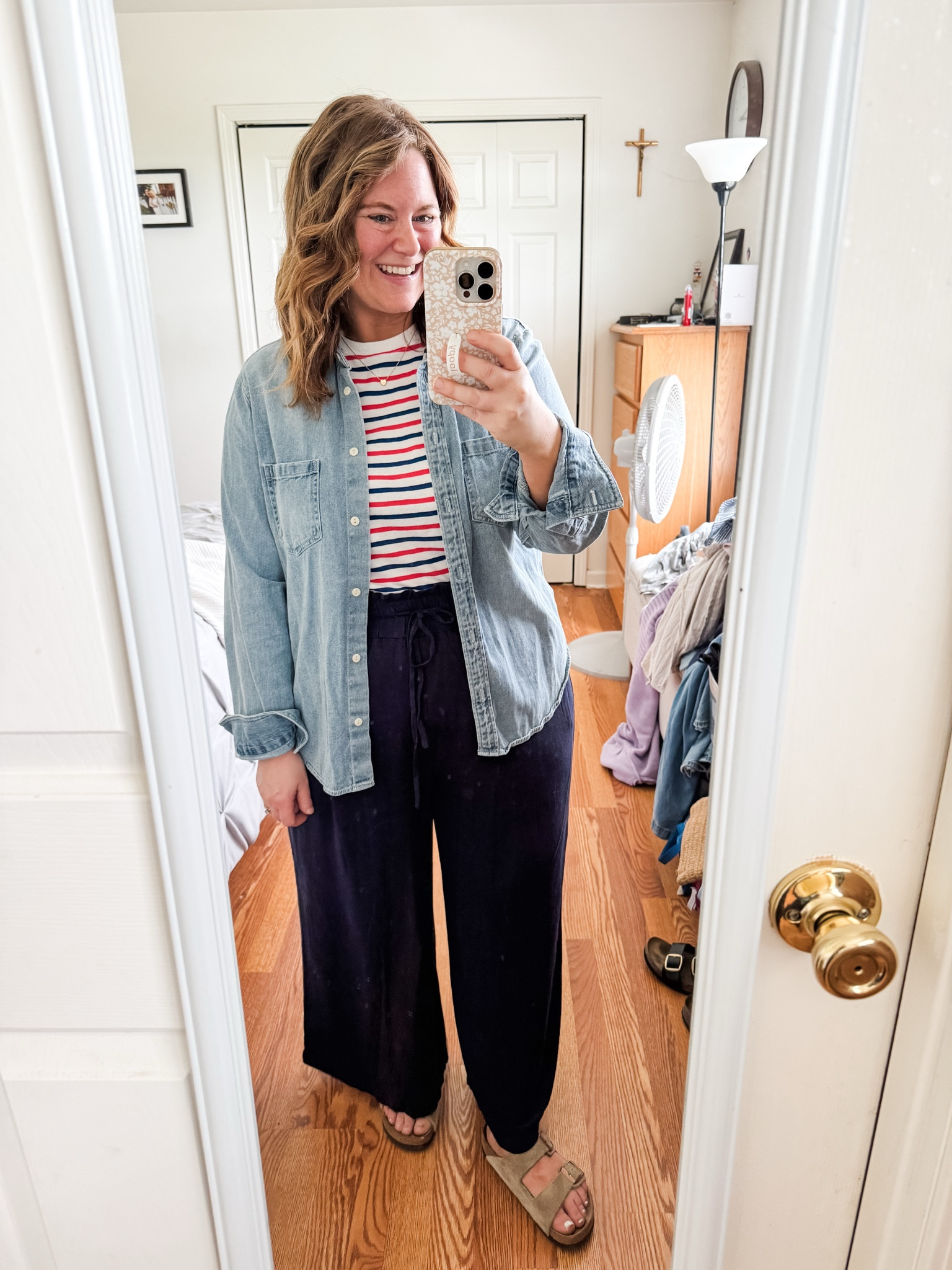 Wearing an XXl in my linen pants (I recommend sizing up). My tee is from last year so I linked similar.  Denim shirt is also older.

#LTKMidsize #LTKPetite #LTKWorkwear