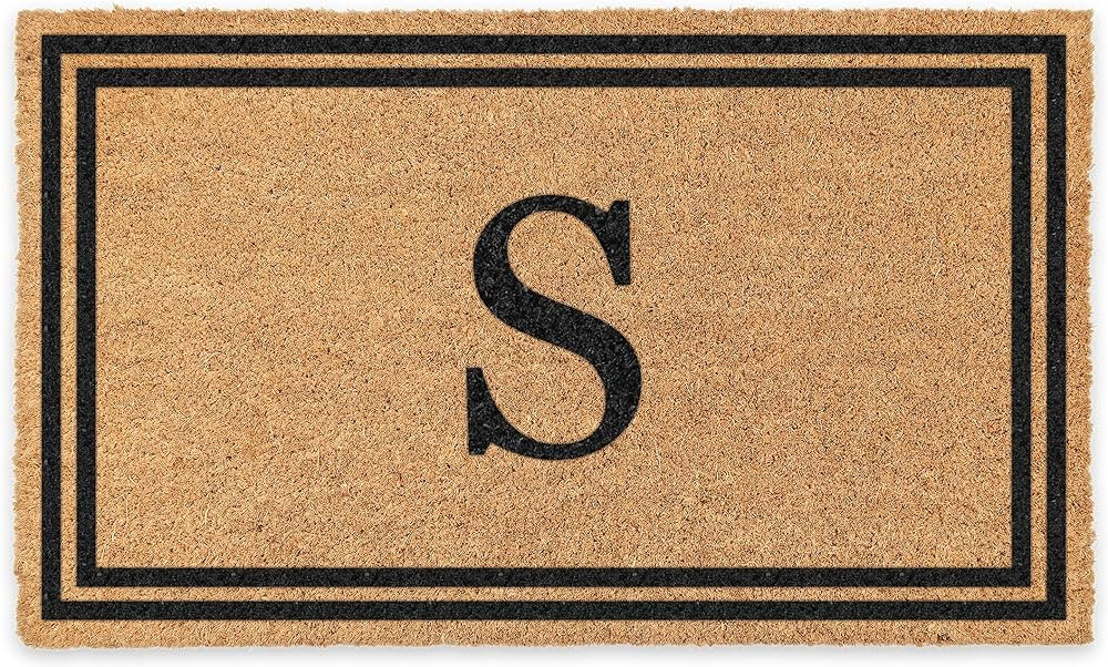 COCO MATS 'N MORE Coir Personalized Doormat Monogrammed, USA (22” x 36”, Black) Vinyl Backing... | Amazon (US)