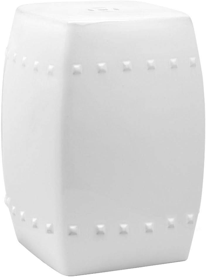 Safavieh Villa Glazed Ceramic Decorative Garden Stool, White | Amazon (US)