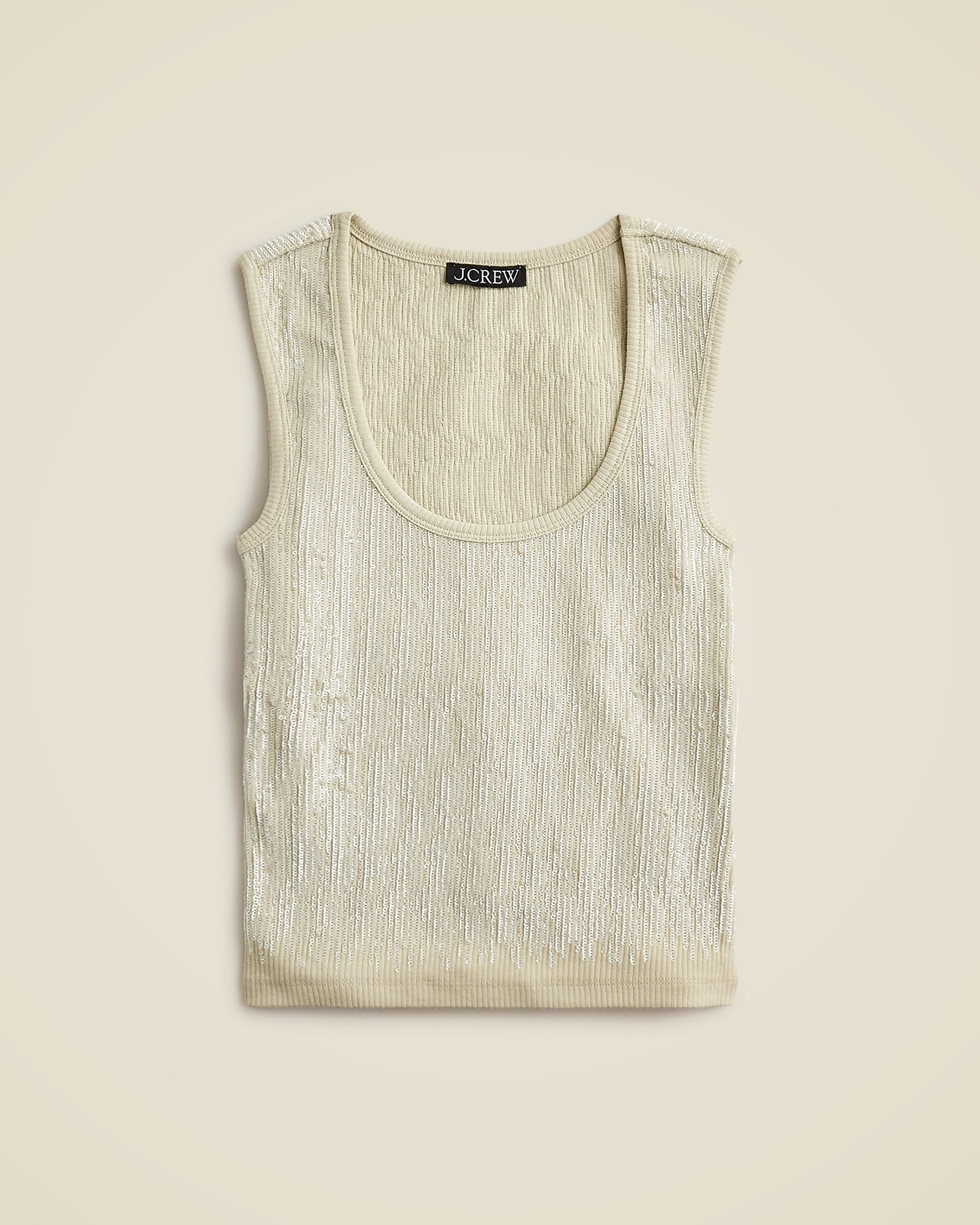 Vintage rib sequin-embellished tank top | J. Crew US