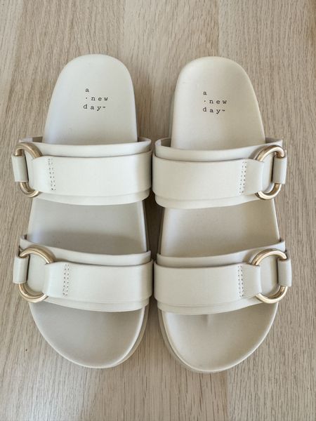 A New Day Ring  Buckle Footbed Sandals are really comfy & cute! 
Online they  look white but they’re not, they’re more of a cream color. 
|Target finds, summer outfit, resort wear, spring sandals |

#LTKshoecrush #LTKSeasonal #LTKstyletip