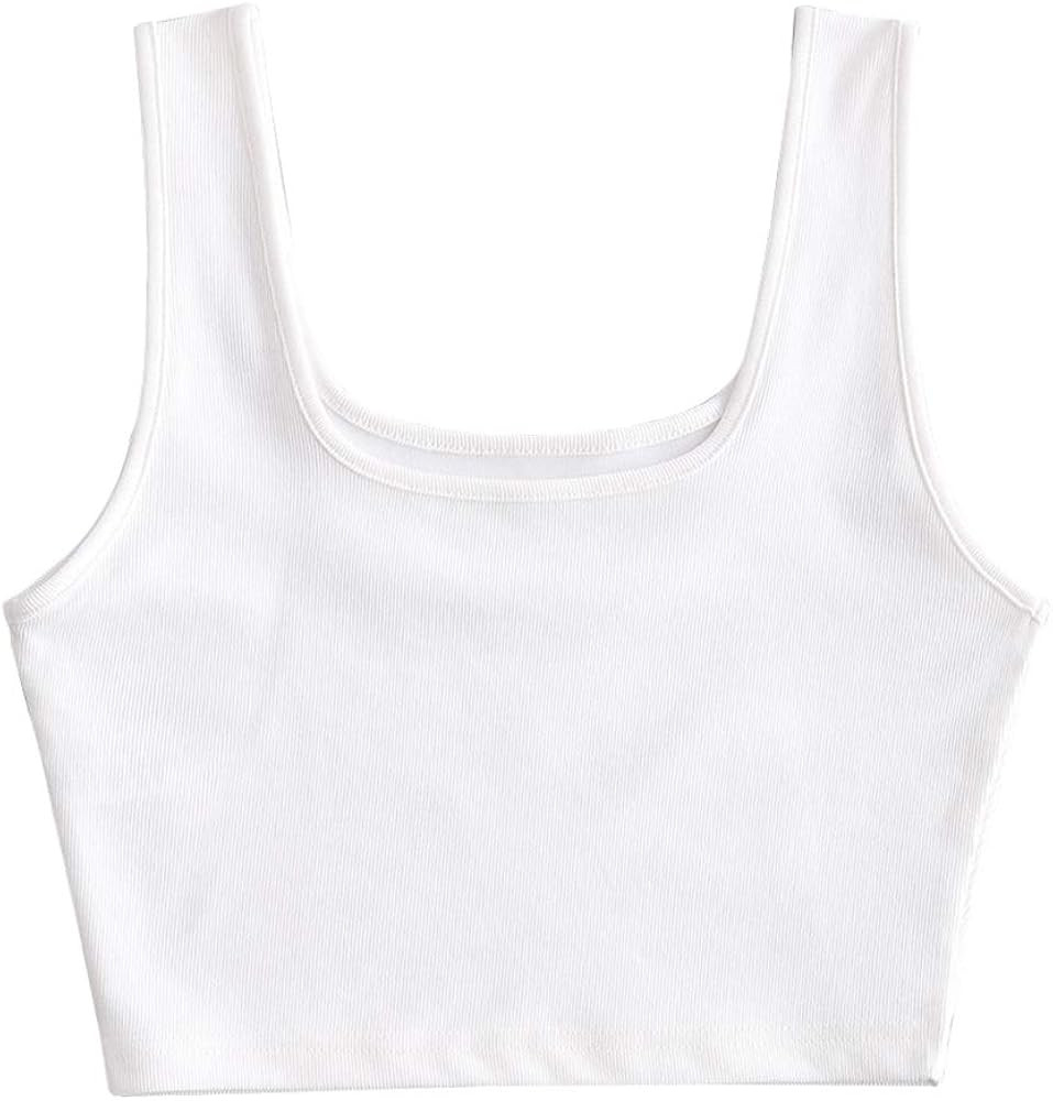 ZAFUL Women's Chain Strap Ribbed Racerback Solid Cami Crop Tank Top | Amazon (US)