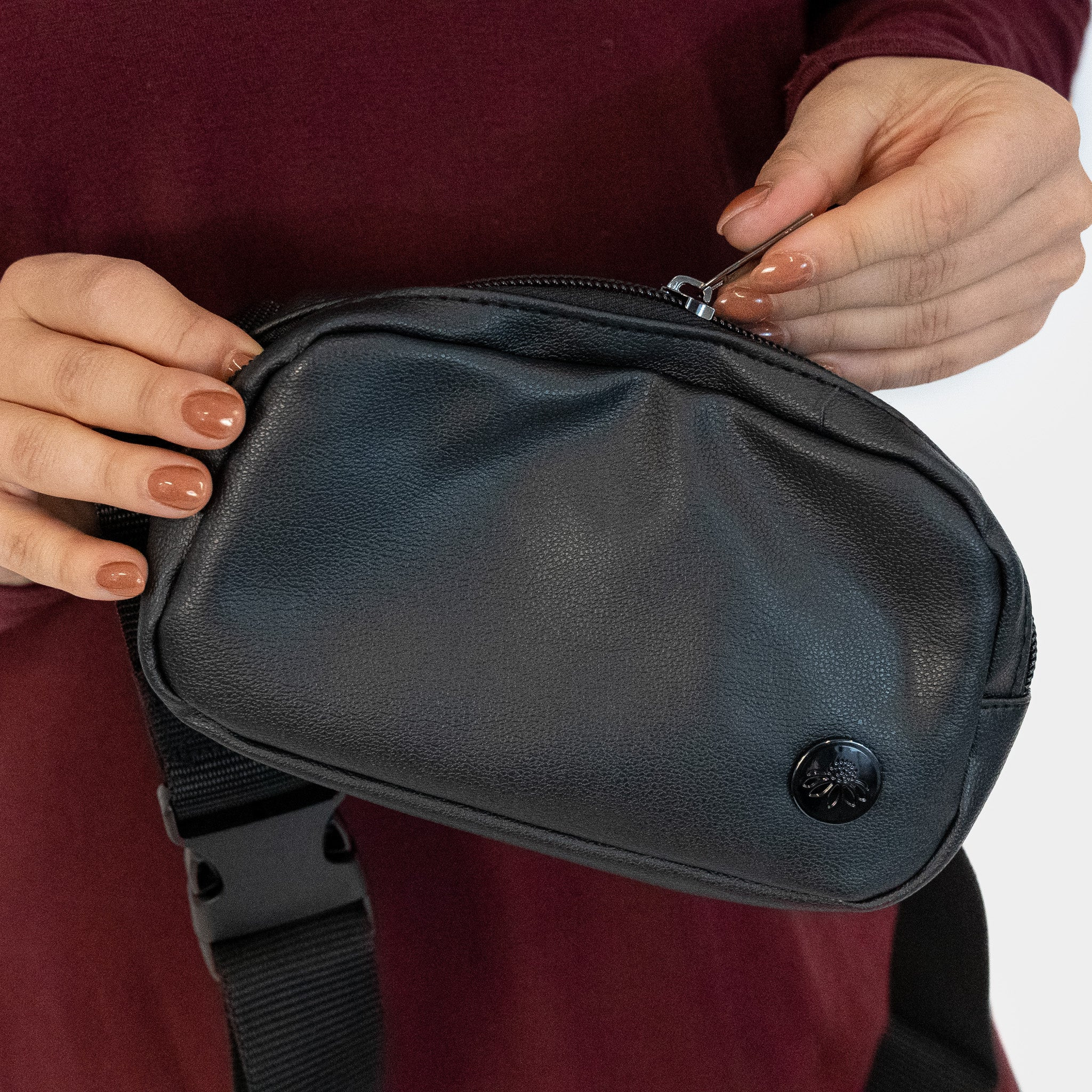 Belt Bag - Black Leather | Senita Athletics