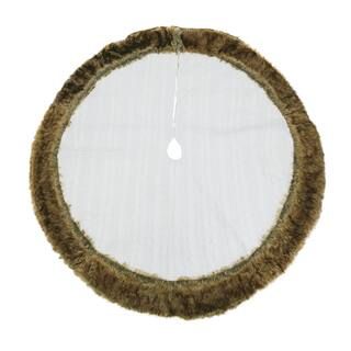 48" White Cable Knit Tree Skirt with Fur Border by Ashland® | Michaels Stores