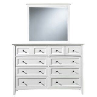 60 Inch Neo Solid Mahogany Wood 8 Drawer Dresser, Felt Line Top, White | Bed Bath & Beyond