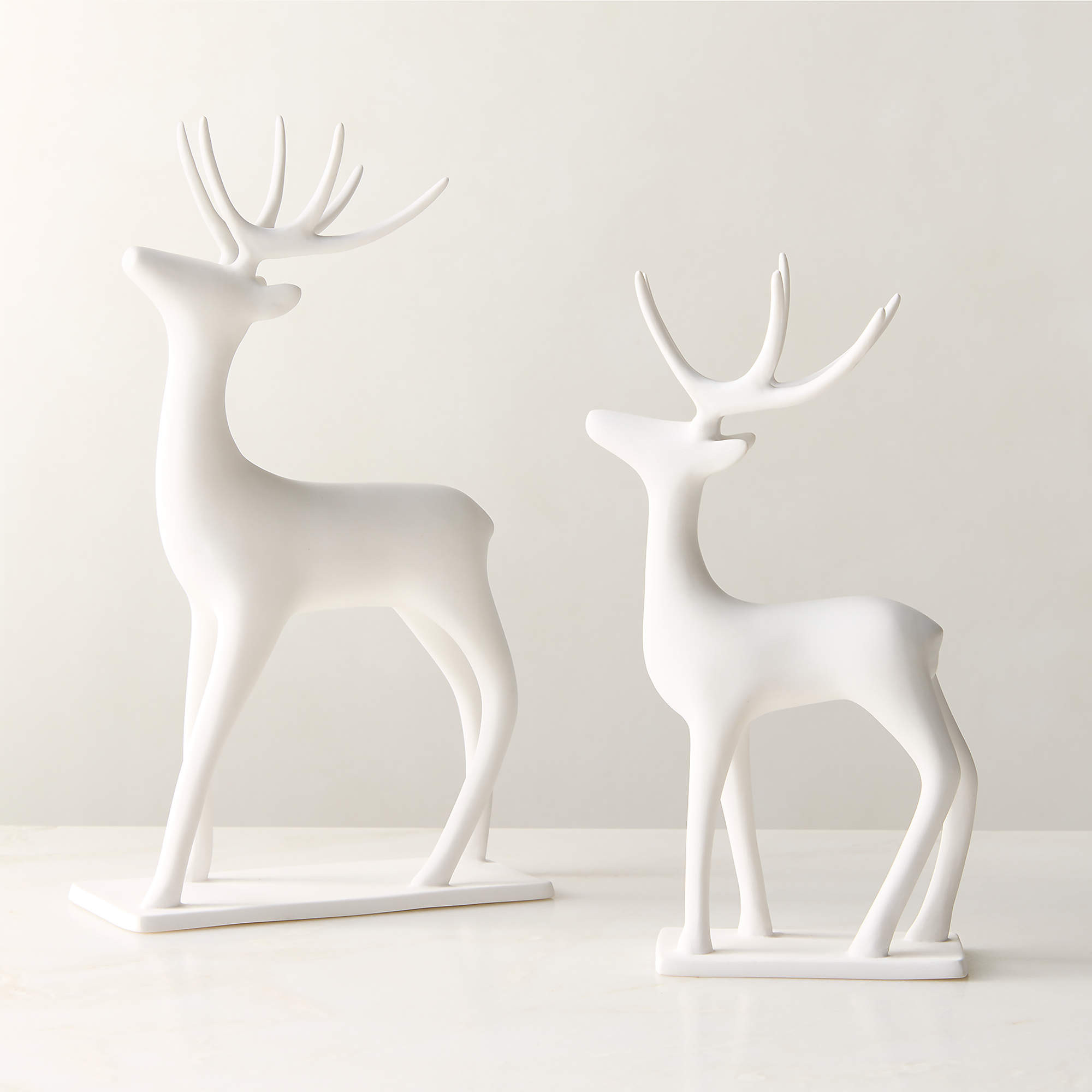 Noelle Bone China Holiday Reindeer Decoration 8" | CB2 | CB2