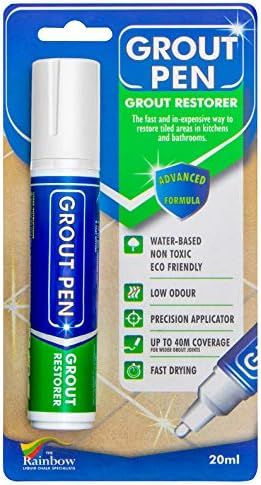 Grout Pen White Tile Paint Marker: Waterproof Tile Grout Colorant and Sealer Pen - White, Wide 15... | Amazon (US)