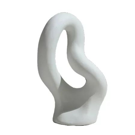 HOTYA Nordic Minimalism White Ceramic Vase Abstract Modern Irregular Shaped Geometric Flower Pot Hom | Walmart (US)