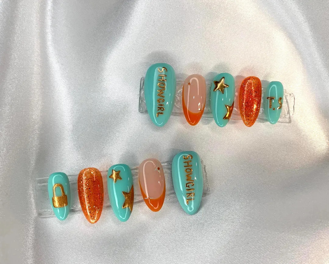 The Secret Life of A Showgirl Design Press on Nails - Etsy | Etsy (US)