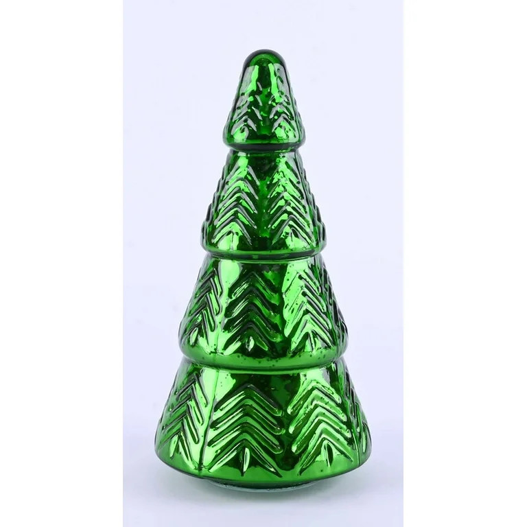 Mercury-Style Glass Christmas Tree Tabletop Decoration, Green, 11.25", by Holiday Time | Walmart (US)