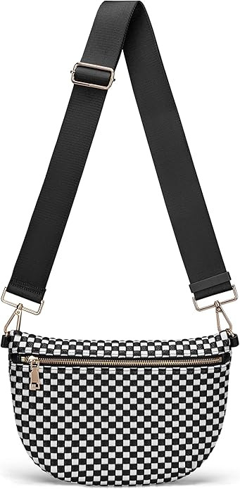 Woven Crossbody Bag for Women Stylish Leather Bum Bag Sling Purses Chest bag for Travel Festival | Amazon (US)