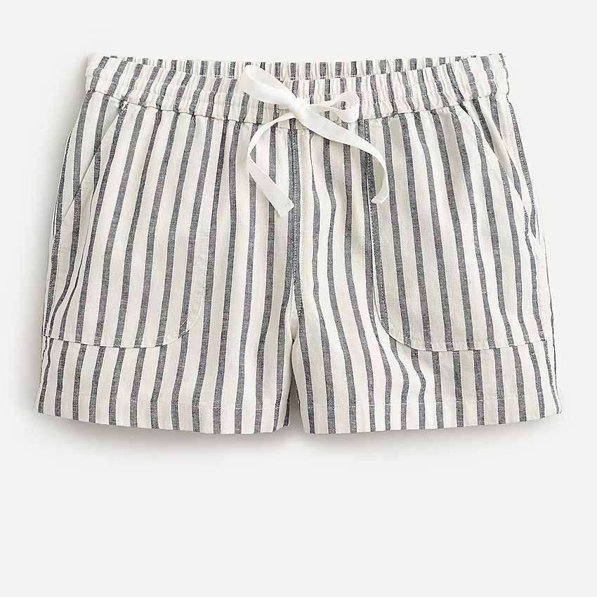 Cotton-linen seaside short in stripe | J. Crew US